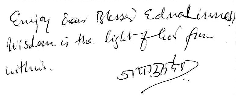 Maharishi's message for Edna Liddel