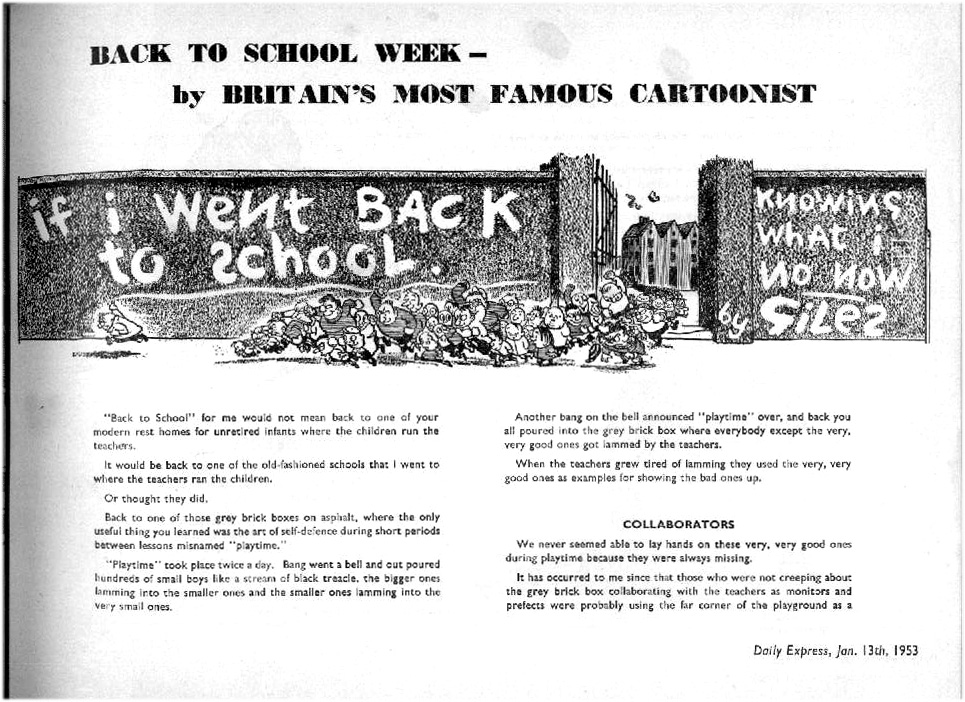 Giles cartoon 13th January 1953 - inspiration for Bash Street Kids