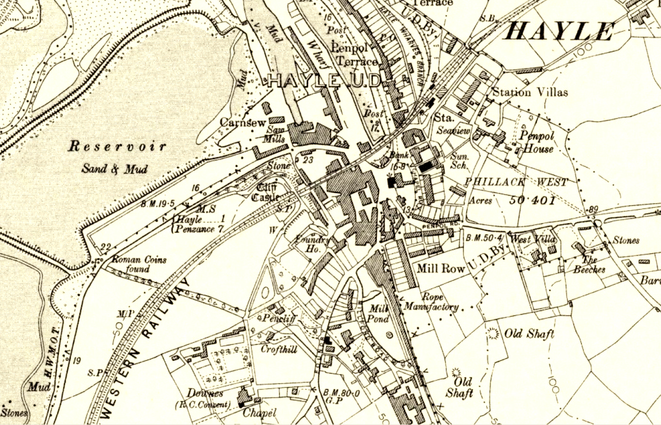 Ordnance Survey map - Hayle 1888