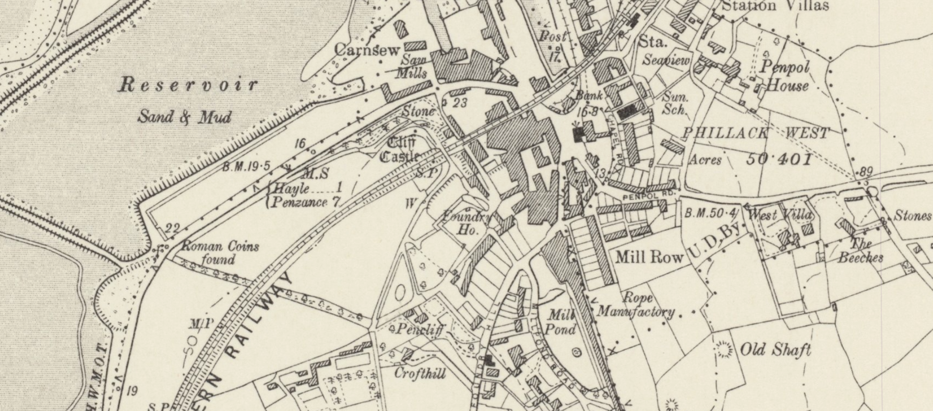 Hayle map, 1908